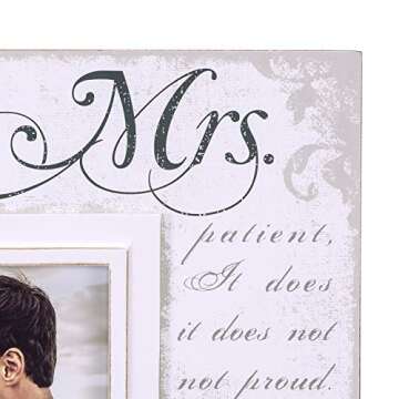 Mr & Mrs Silkscreened Picture Frame 5x7 Off White