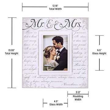 Mr & Mrs Silkscreened Picture Frame 5x7 Off White