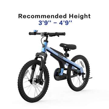 Segway Ninebot 18" Kids Bike Ages 5-10, w/ Aerospace Aluminum Frame, Enclosed Chain, Shock Absorbing Suspension, Disc Brakes and Kickstand - Blue