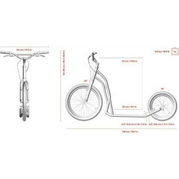 Adult S2016 Kick Scooter with Pneumatic Tyres