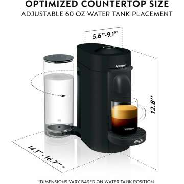 Nespresso VertuoPlus Deluxe Coffee Machine - Matte Black