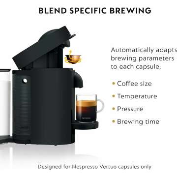 Nespresso VertuoPlus Deluxe Coffee Machine - Matte Black