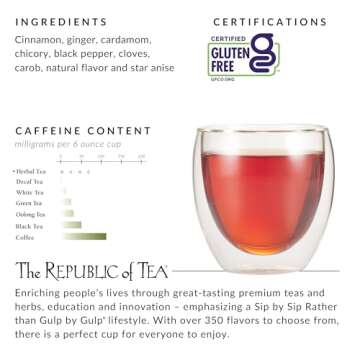 The Republic of Tea - Cardamon Cinnamon Herbal Tea, 36 Tea Bag Tin, Naturally Caffeine-Free