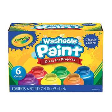 Crayola Washable Kids Paint, 6 Count, Kids At Home Activities, Painting Supplies, Gift, Assorted