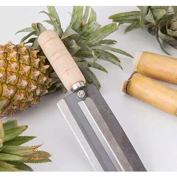 Sugarcane Peeling Knife with Wooden Handle - High Quality