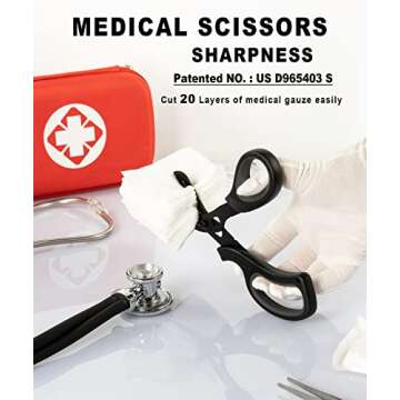 MEUUT 2 Pack Medical Scissors Trauma Shears for Nurses -Patented Bandage Scissors with Non-Stick Blades, Surgical Grade Shears Stainless Steel EMT Scissors for All Purpose