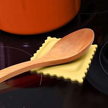 Genuine Fred SAUCED UP Ravioli Spoon Rest - Easy to Clean - Fun Kitchen Gadgets and Accessories - Stocking Stuffers & White Elephant Gifts - Great Gift for Home Cooks and Pasta Lovers