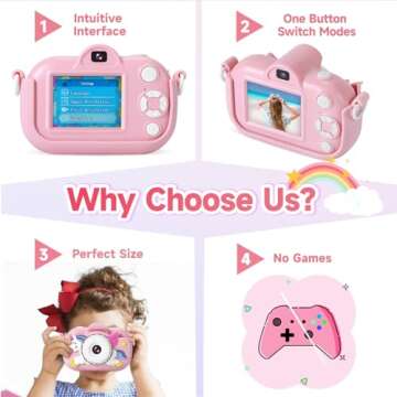 ZUODUN Kids Camera for Girls Age 3-8 - Creative Fun