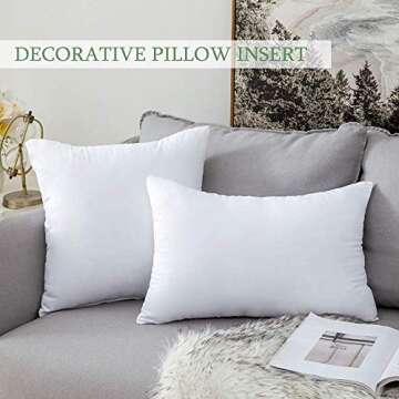 MIULEE Throw Pillow Insert 12x20 - Premium Cushion