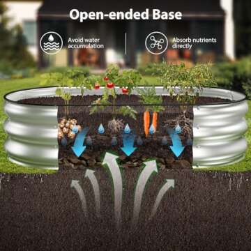 Winpull Raised Garden Bed Kit, 4x2x1 ft Large Galvanized Raised Garden Beds Outdoor Planter Box with Safety Edging and Gloves, Metal Raised Beds for Gardening Vegetables Fruits and Flowers (Silver)