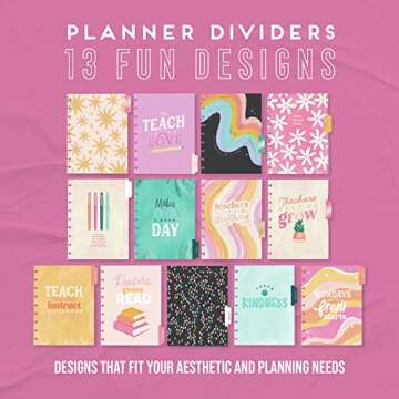 Happy Planner 12-Month Academic Planner, Back-to-School Planner for August 2022 to July 2023, Disc-Bound Daily Weekly Monthly Planner for Teachers and Students, 7” x 9 ¼ “, Teacher, Groovy Teacher