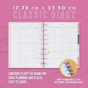 Happy Planner 12-Month Academic Planner, Back-to-School Planner for August 2022 to July 2023, Disc-Bound Daily Weekly Monthly Planner for Teachers and Students, 7” x 9 ¼ “, Teacher, Groovy Teacher