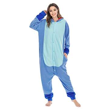 NAITOKE Adults Animal Onesie Halloween Costumes Cosplay Pajamas Blue