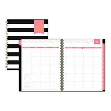 Back to School ! Weekly Monthly July 2019- June 2020 Academic Vertical Planner 9" x 11", Flexible CYO Cover Blue Sky ''STRIPES''