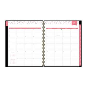 Back to School ! Weekly Monthly July 2019- June 2020 Academic Vertical Planner 9" x 11", Flexible CYO Cover Blue Sky ''STRIPES''