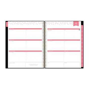 Back to School ! Weekly Monthly July 2019- June 2020 Academic Vertical Planner 9" x 11", Flexible CYO Cover Blue Sky ''STRIPES''