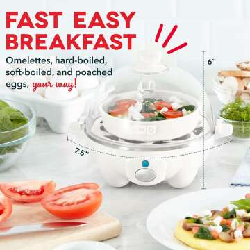 DASH Rapid Egg Cooker - 6 Egg Capacity Electric