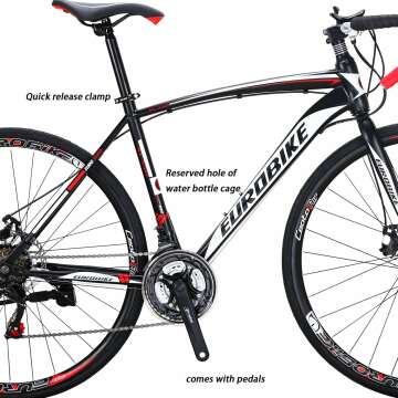 EUROBIKE 700C Road Bike with 21 Speeds & Disc Brakes