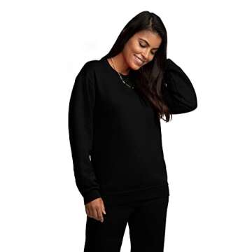 Fruit Of The Loom Mens Eversoft Fleece Crewneck Sweatshirts, Moisture Wicking & Breathable, Sizes S-4x Shirt, Black, X-Large US