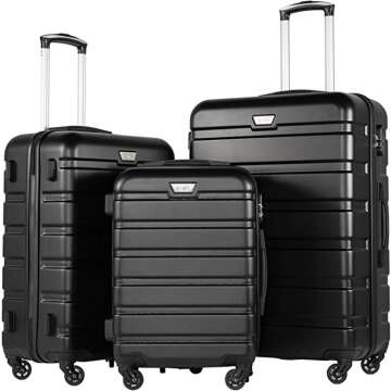 Coolife Luggage Suitcase Hardshell Lightweight