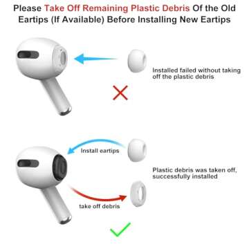 [3 Pairs] Replacement Ear Tips for AirPods Pro and AirPods Pro 2nd Generation with Noise Reduction Hole, 3 in 1 Cleaner Kit for AirPods 1 2 3 Pro/Pro 2, Silicone Ear Tips for AirPods Pro (S/M/L)