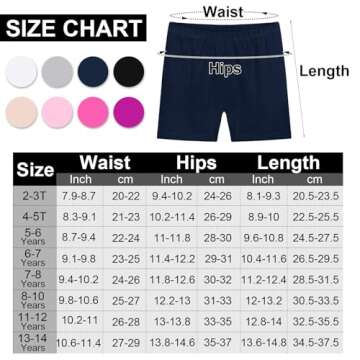 Resinta 8 Pack Toddler Girls Bike Cartwheel Shorts - Multi-Color Safety Shorts for Dance and Play