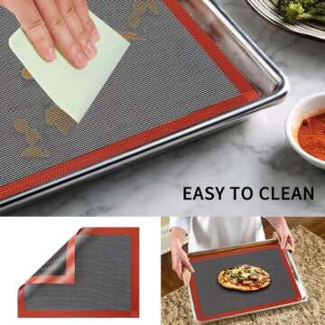 Professional Silicone Bread Baking Mat Non Stick Oven Liner Perforated Steaming Mesh For Half Sheet Size(11-4/5" x 15-3/4")