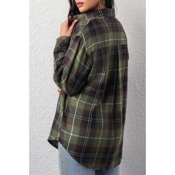 Plaid Flannel Shirt for Women - Button Down Casual