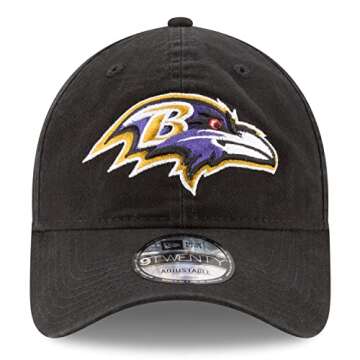 New Era NFL Core Classic 9TWENTY Adjustable Hat Cap One Size Fits All (Baltimore Ravens Black)