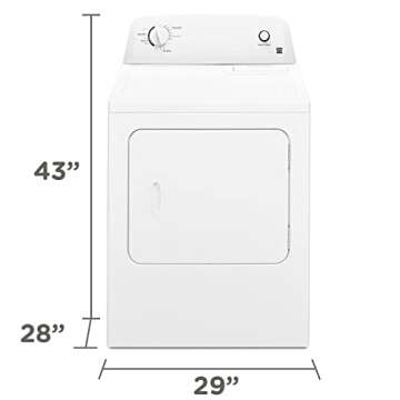 Kenmore Electric Dryer with Wrinkle Guard and Auto Dry, Electric Laundry Drying Machine 6.5 cu. Ft. Capacity White