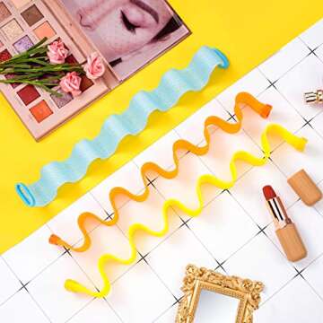 30 Pieces Wave Spiral Curlers Kit, No Heat Rollers with Hooks for Long Hair Styling - All Hairstyles (50 cm/ 19.68 Inch)