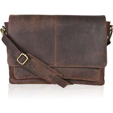 Real Leather Messenger Bag