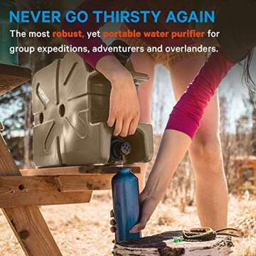 LifeSaver Jerrycan 20,000 Liter Water Purification System in MilSpec Tan - Perfect for Camping, Emergency Preparedness