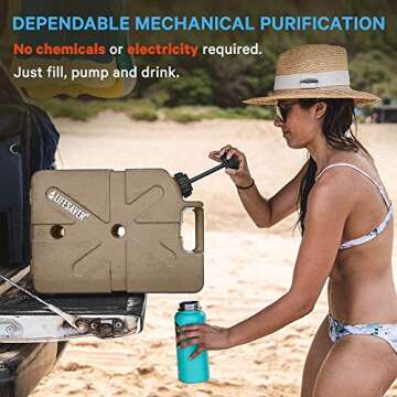 LifeSaver Jerrycan 20,000 Liter Water Purification System in MilSpec Tan - Perfect for Camping, Emergency Preparedness