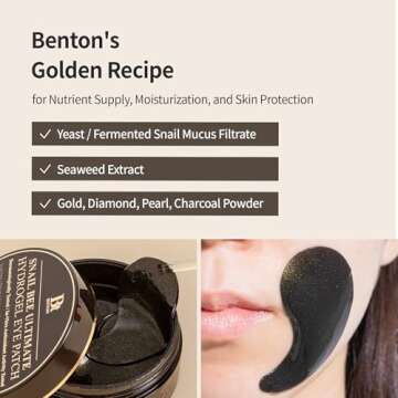 BENTON Snail Bee Ultimate Hydrogel Eye Patch (60pcs) - Hydrating Eye Patches | Snail Mucin Eye Patches | Reusable Eye Patches | Cooling Eye Patches