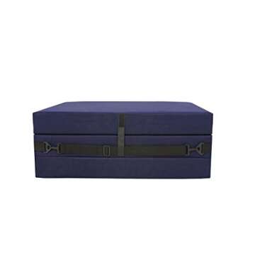 American Furniture Alliance Hide A' Mat 3.5 x 30 x 75 inch Jr Twin TriFold Mattress, Navy