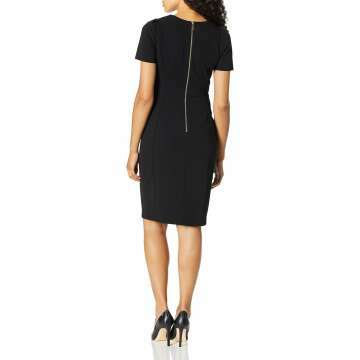 Calvin Klein Women's Short Sleeved Princess Seamed Sheath Dress (Standard and Petite)