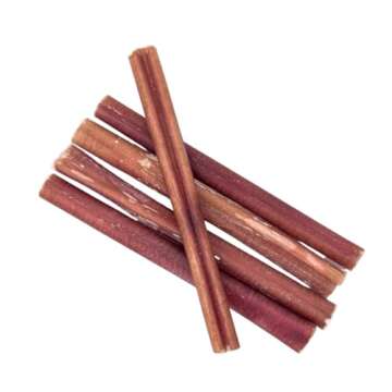 Supreme 6-inch Standard Bully Sticks by Sancho and Lola’s (5 Pack) All-Natural, Long-Lasting Dog Chew Treats - Free-Range, Grass-Fed Beef - Low Odor