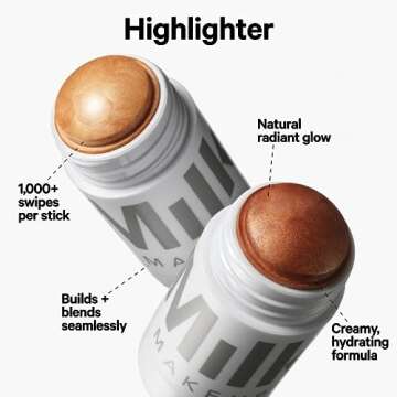 Milk Makeup Highlighter, Spark (Golden Copper) - 0.21 oz - Dewy Cream Highlighter Stick - Blendable & Buildable - 1,000 Swipes in Every Stick - All Skin Types - Vegan, Talc Free & Cruelty Free