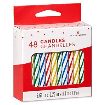 American Greetings Birthday Candles, Small Multicolored Spiral (48-Count)