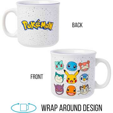 Pokemon Camper Mug Featuring Bulbasaur, Pikachu and More