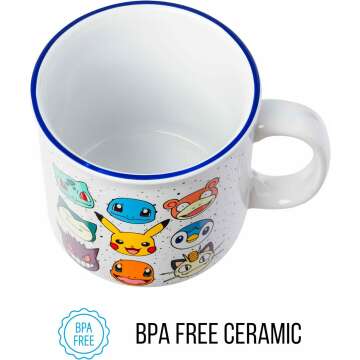 Pokemon Camper Mug Featuring Bulbasaur, Pikachu and More