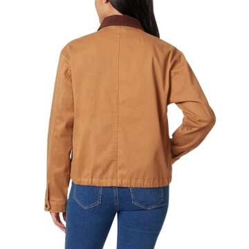 Angels Forever Young Women's Everflex Relaxed Stretch Canvas Barn Jacket, Teak