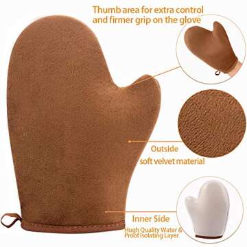 Self Tanning Mitt Applicator Mit Sunless Tanning Mitten Self Tanner Mitt Self Tan Mitt Self Tanner Applicator Mitt Tan Applicator Mitt With Thumb Ultra Soft Tanning Glove Self Tanner Gloves