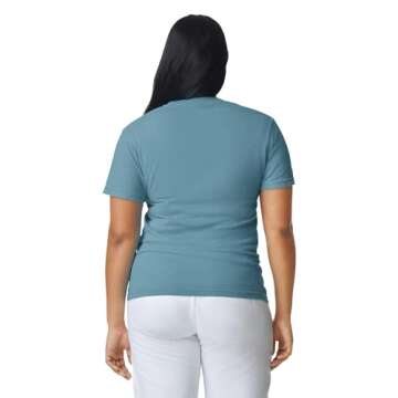 Comfort Colors Adult Short Sleeve Pocket Tee, Style G6030, Ice Blue, Large