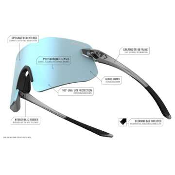 Tifosi Vogel SL Sport Sunglasses Men & Women - Ideal For Baseball, Cycling, Cricket, Golf, Hiking, Running