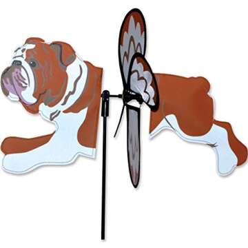 Premier Kites English Bulldog Petite Garden Wind Spinner Designs-17.25" L