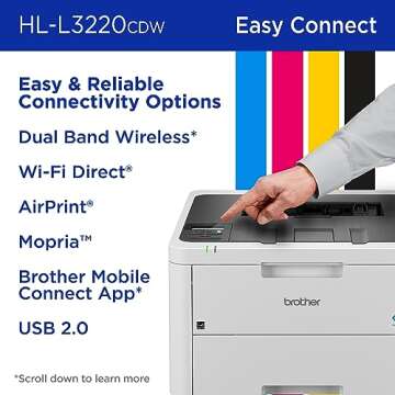 Brother HL-L3220CDW Wireless Compact Digital Color Printer with Laser Quality Output, Duplex and Mobile Device Printing | Includes 2 Month Refresh Subscription Trial¹, Amazon Dash Replenishment Ready