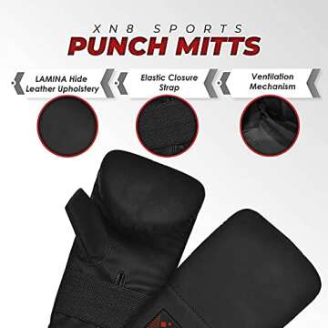 XN8 Punching Bag UNFILLED Set 4FT 5FT Heavy MMA Training with Gloves Punching Mitts Hanging Chain-Great for Kick Boxing-Martial Arts- Muay Thai