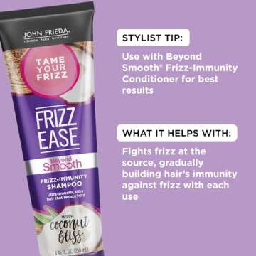 John Frieda Frizz-Immunity Shampoo with Pure Coconut Oil - Prevents Frizz and Anti-Humidity, 8.45 Ounces